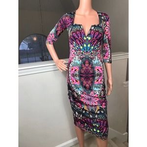 Palacio. Multi colored fitted dress 0036